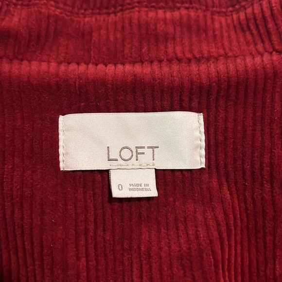 NWOT LOFT Jacket Red Corduroy Womens Blazer Jacket Womens Size 0 - Picture 8 of 10